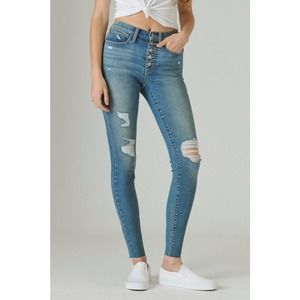 Lucky Brand High Rise Denim Mom Jean, Women's Size 4/27 Ankle - Blue